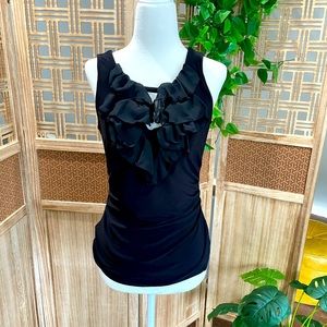 White House Black Market Ruffle Front Sleeveless Top
